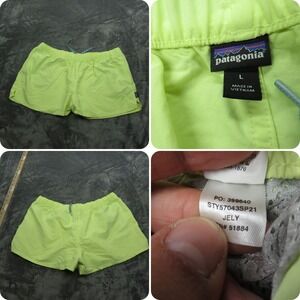 Patagonia Shorts Womens Large Yellow‎ Lightweight Barely Baggies Drawcord Waist